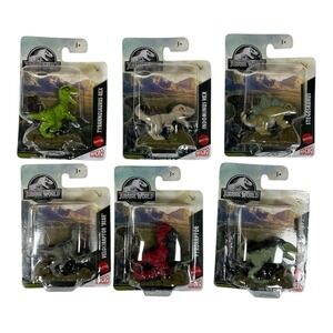 Jurassic World Micro Collection 6 Set T‑Rex, Blue, Indominus Rex, Giganotosaurus